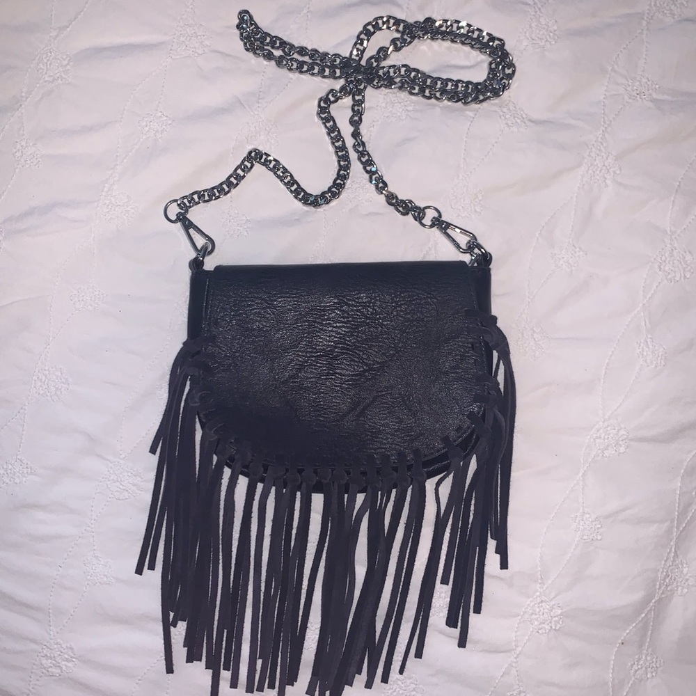 Navy Cross Body Faux Leather Bag